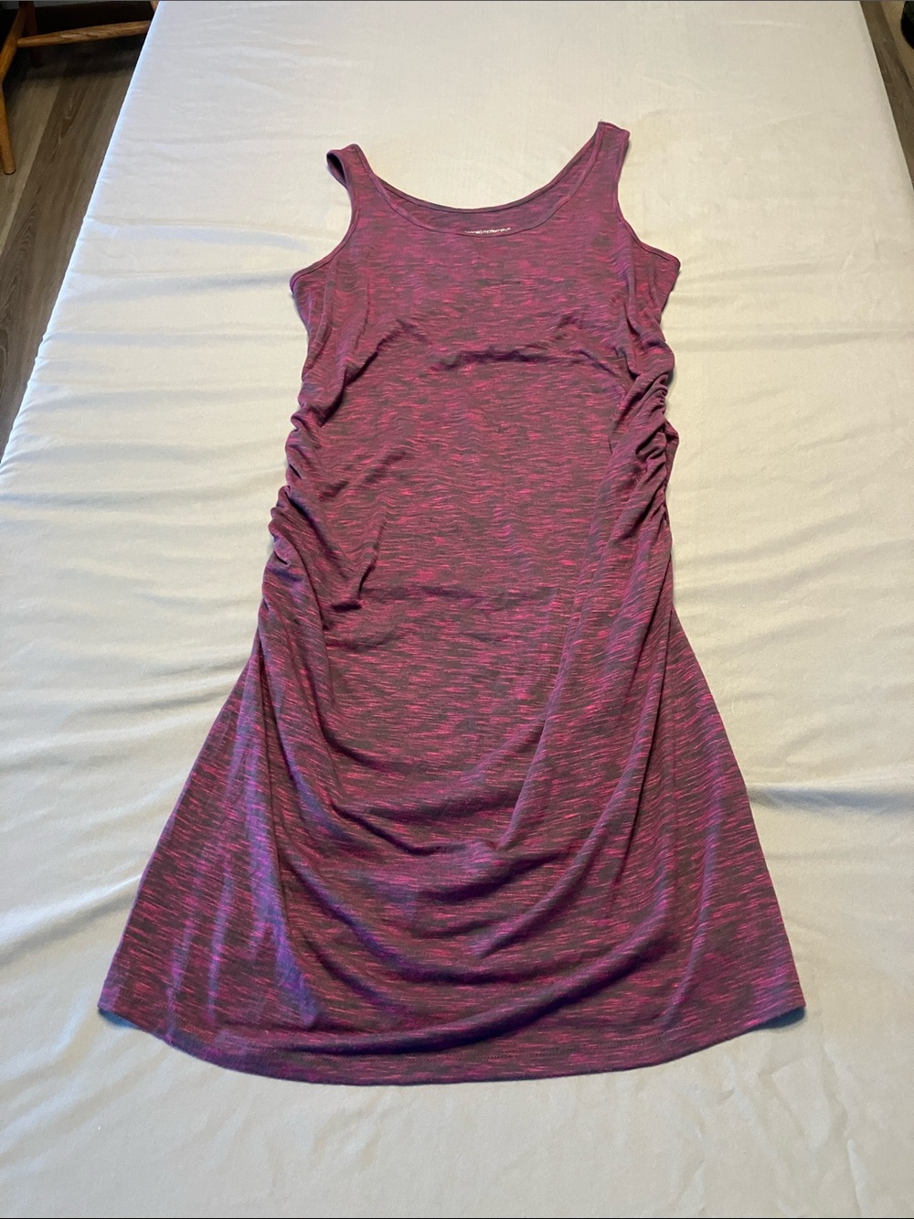 Liz Lange for Target Heathered Plum-Pink Midi Tank Dress with Side Ruching